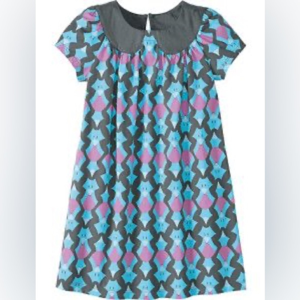Hanna Andersson Girls 3T (100) Cotton Woodland Print Peter Pan Collar Dress